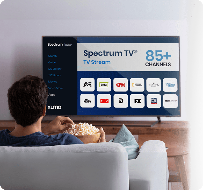 Person watching Spectrum TV Stream